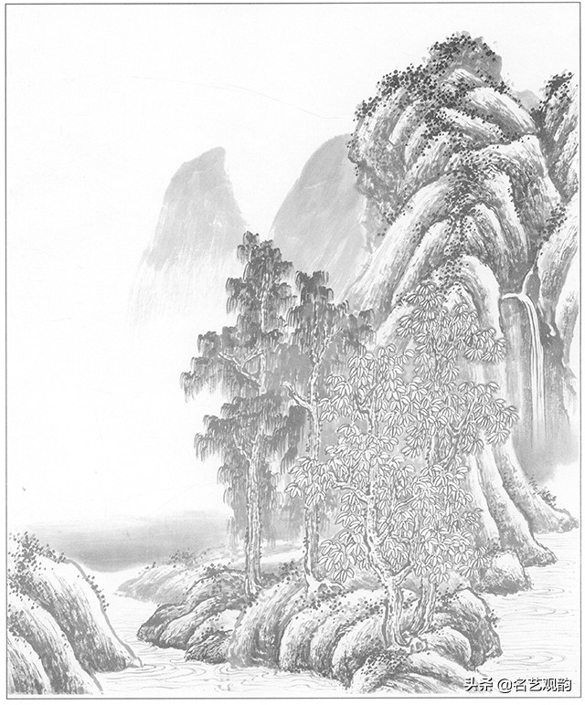 国画山水画作品欣赏简单,山水画稿大全集写意