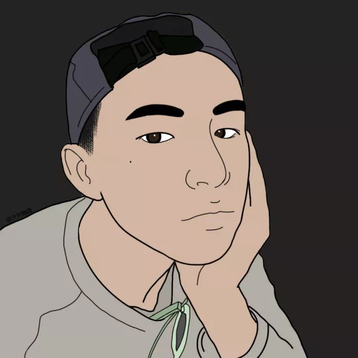 森系简约黑白手绘头像,个性原宿风手绘头像