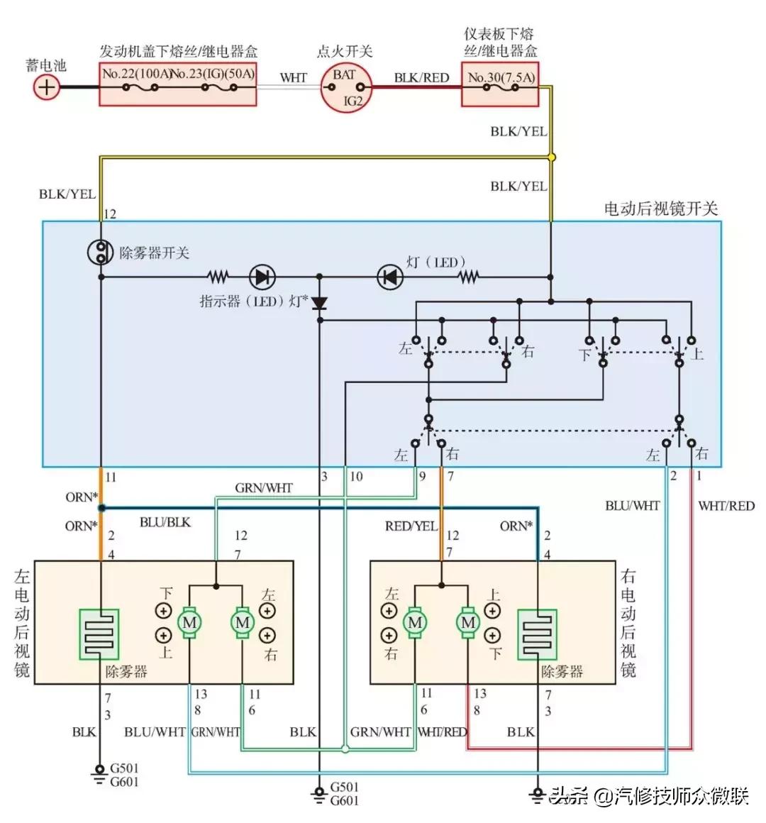 汽车交流发电机的电路原理图,汽车照明电路原理图