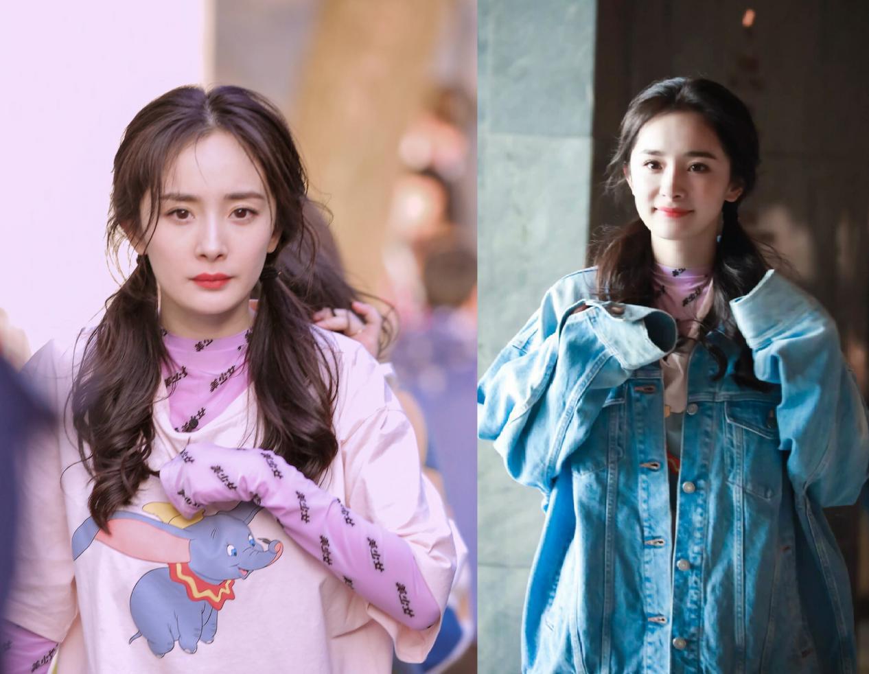 杨紫穿一身白色的衣服换新造型,杨紫日常t恤穿搭