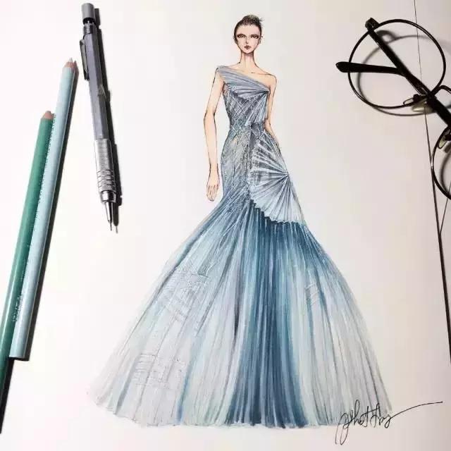 手绘时装插画,时尚插画手绘简单又漂亮