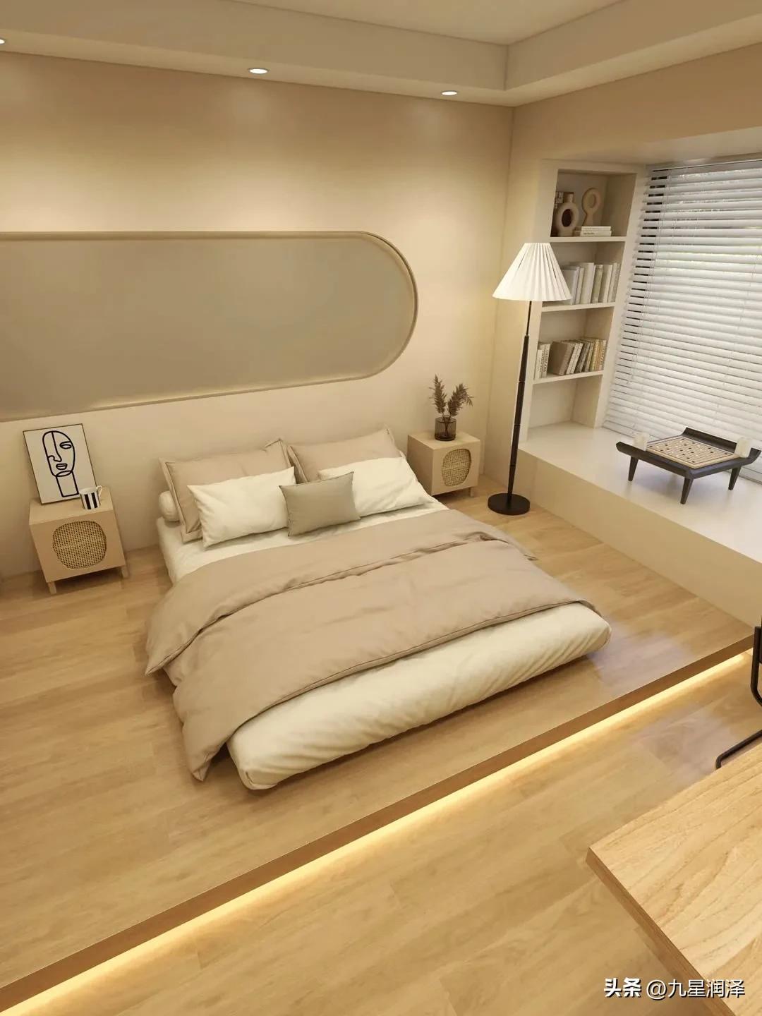 集成墙板床头背景墙装修效果图,床头乳胶漆背景墙装修效果图