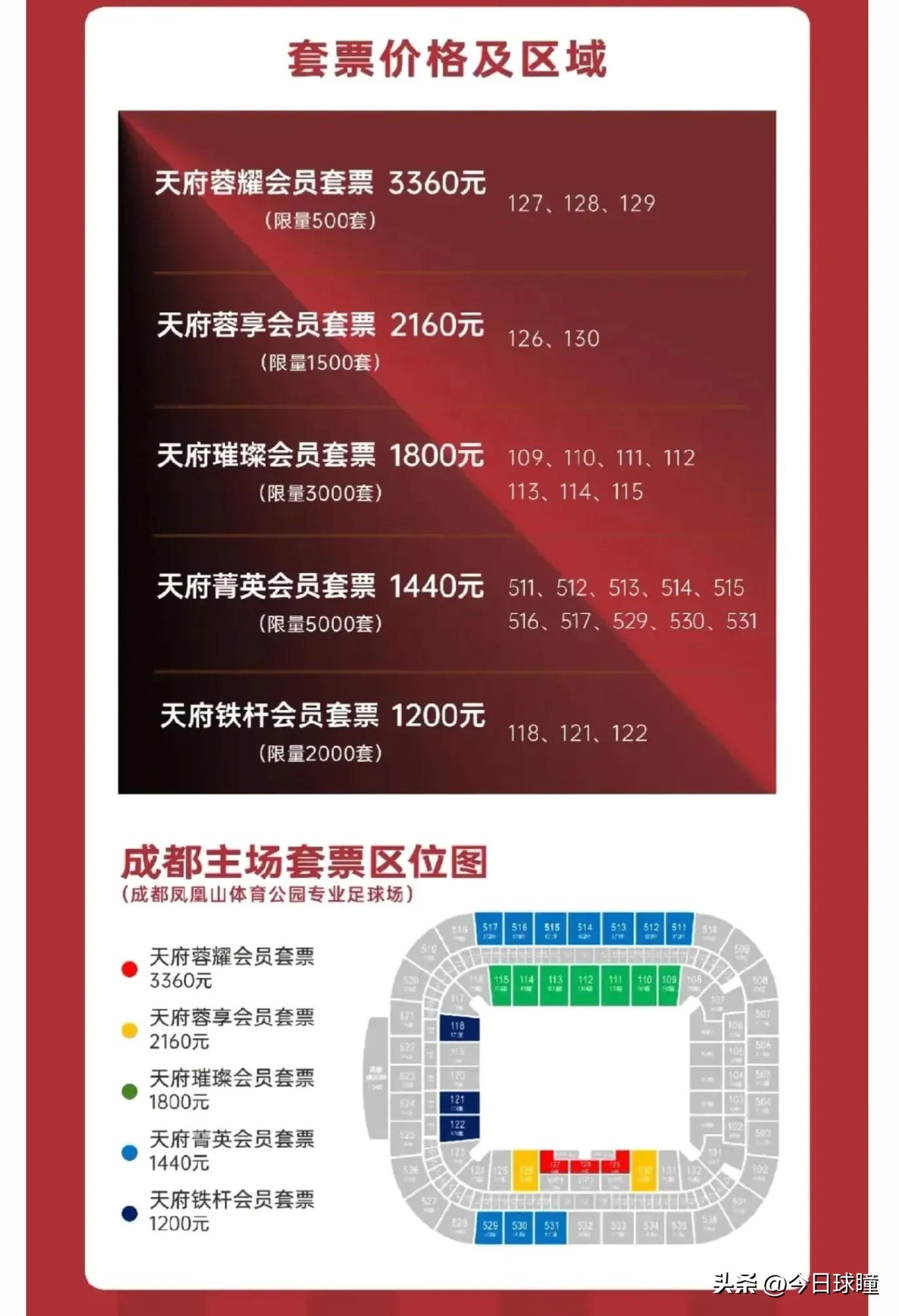 中超联赛套票,2023年中超联赛门票价格
