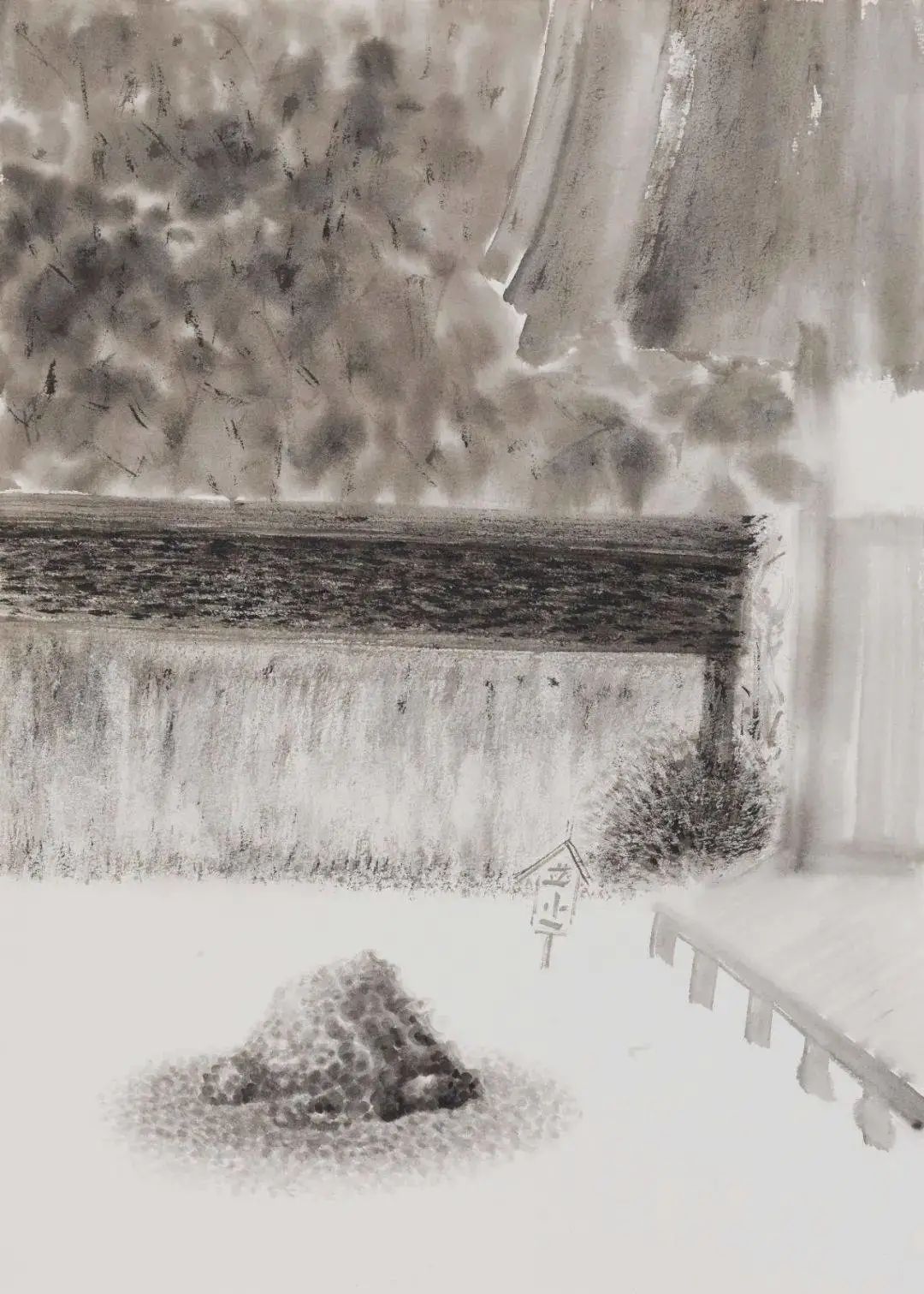 严谨细致的书法,水墨气韵生动的线描