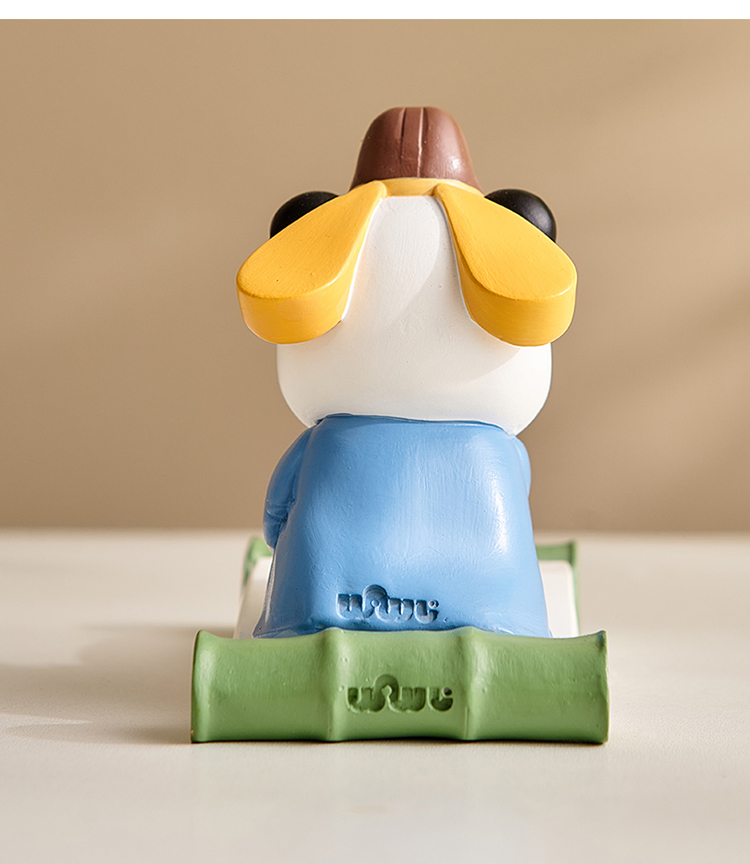 手机支架摆件熊猫,手机链木质可爱熊猫挂饰