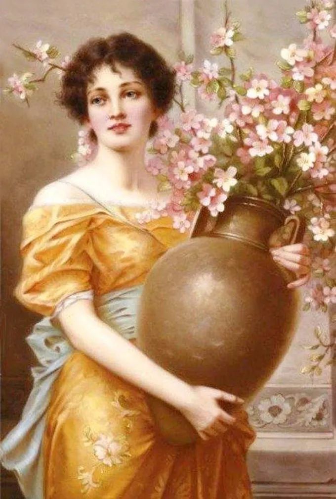 德国绘画风格独特的美女,欧洲艺术绘画女神