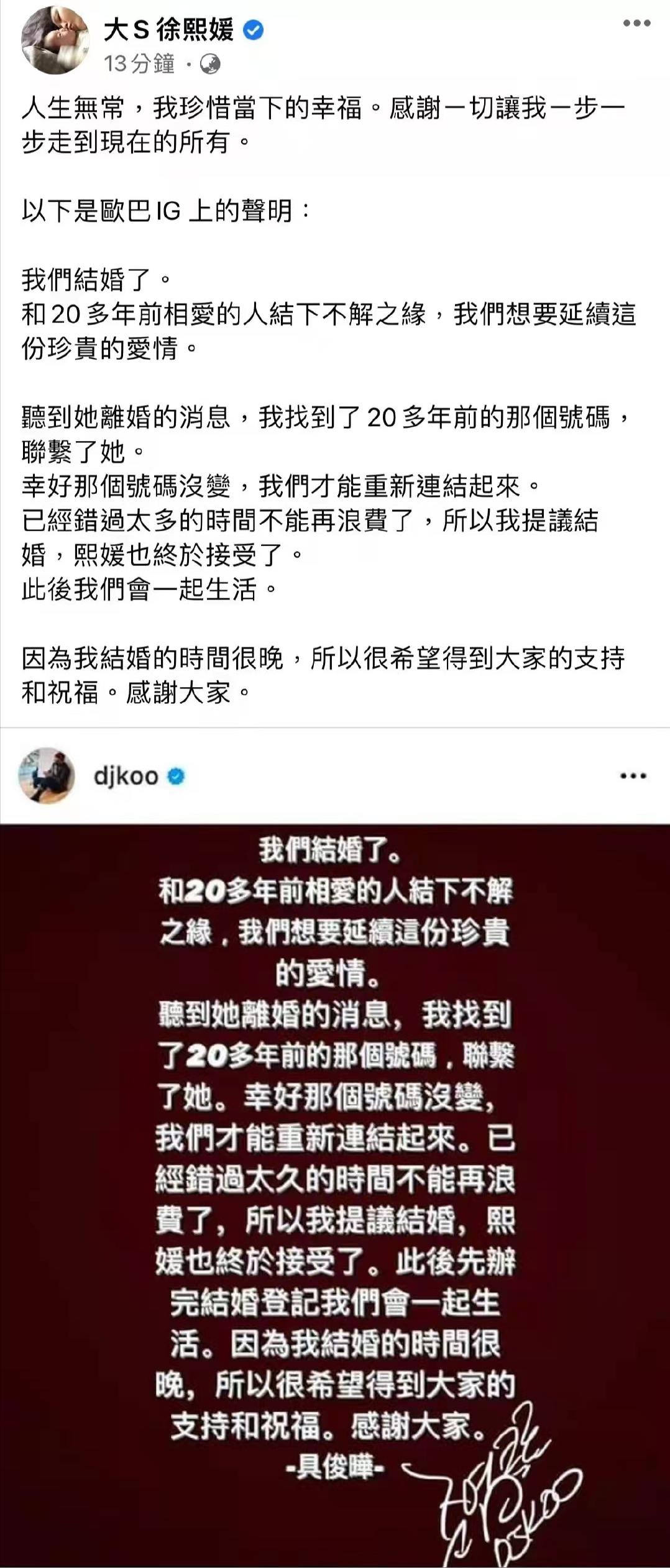 大s历任男友吐槽大s,大s第2次结婚照片