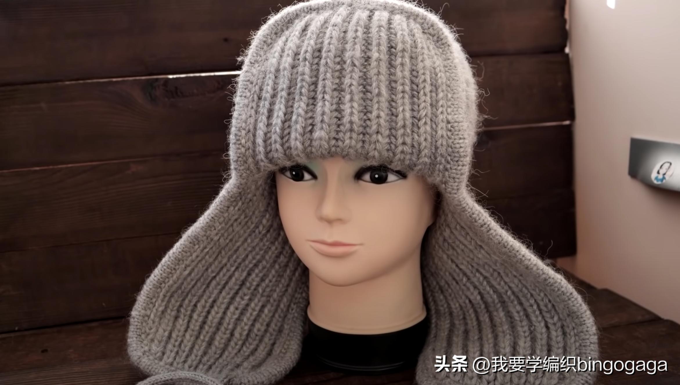 简单的女冬风雪帽编织,秋冬大帽檐帽子编织