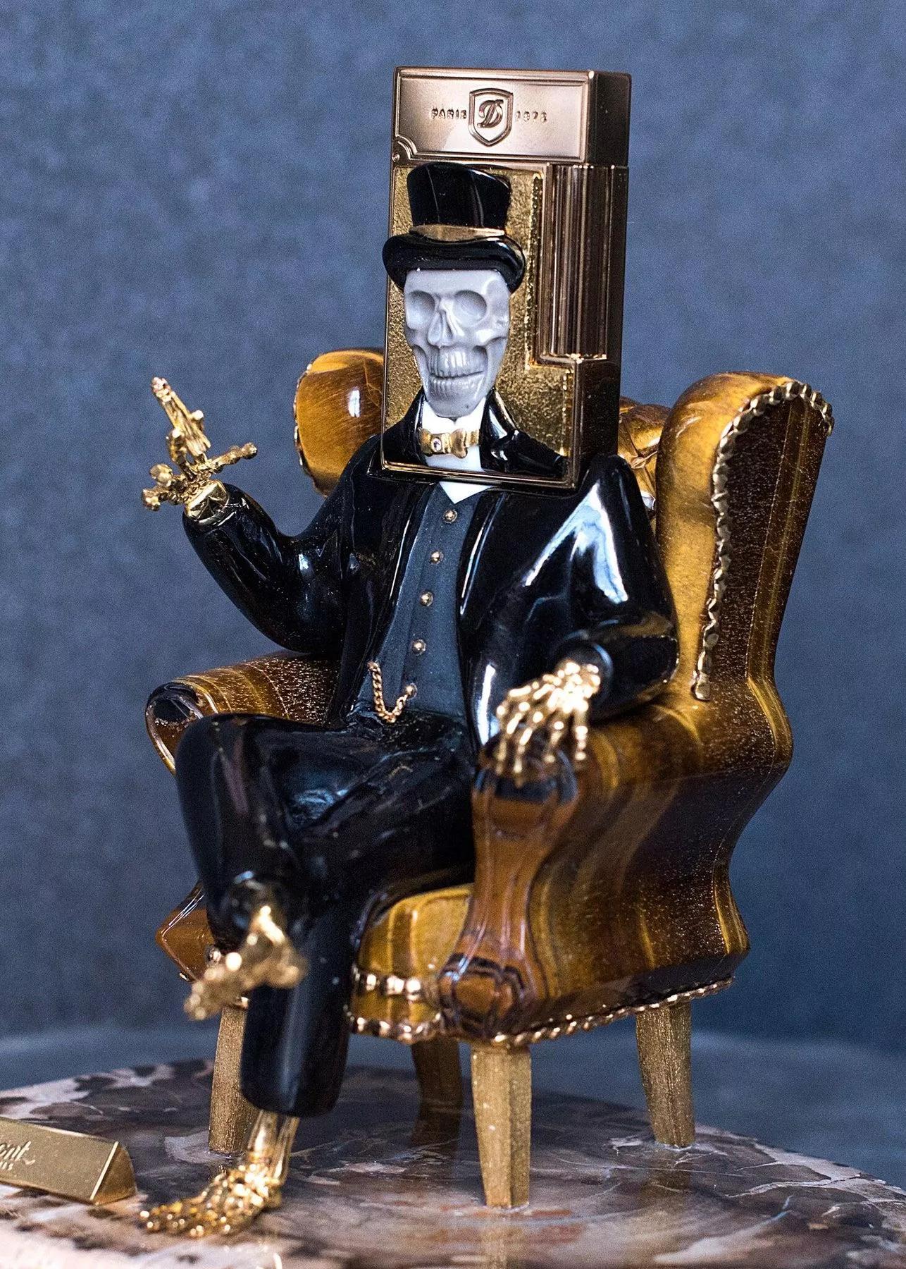 都彭金色巴洛克打火机,都彭打火机法国限量款大眼睛