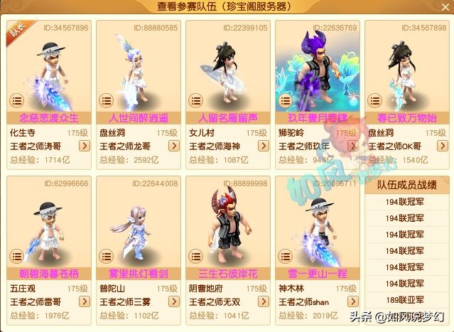 梦幻西游100联服战冠军,梦幻西游196联武神坛冠军