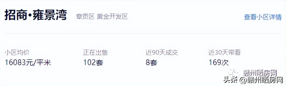 赣州招商雍景湾二手房,赣州雍景湾二手房交易成交量