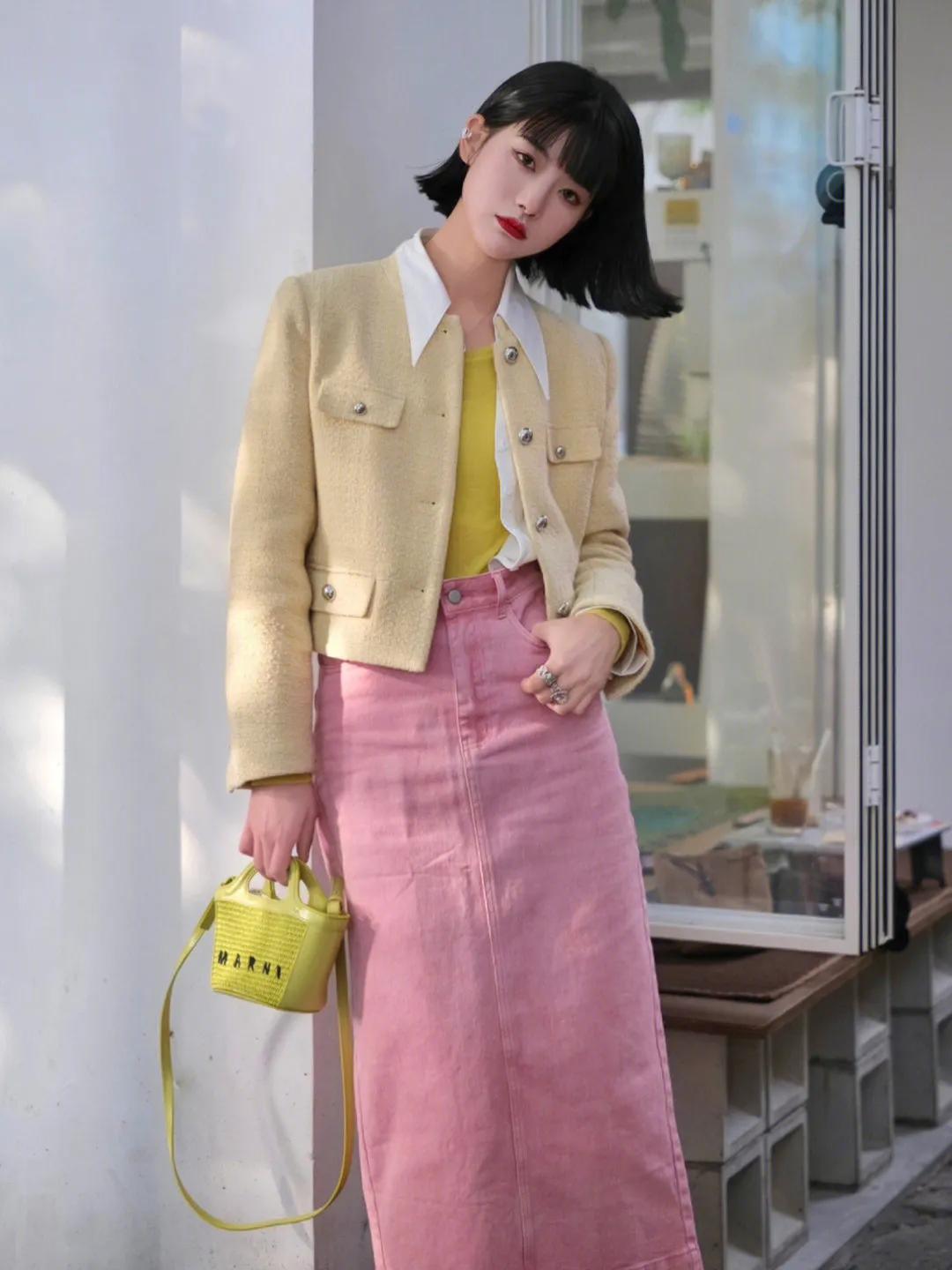 小香风外套高级洋气小个子穿,气质减龄穿搭小香风外套时尚潮流