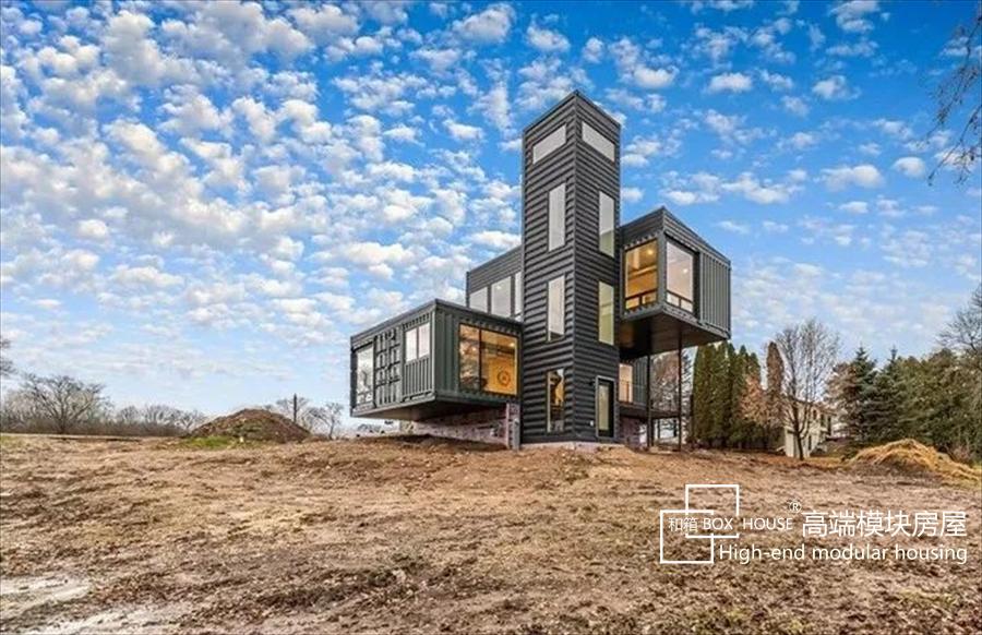 集装箱打造豪华房子,用集装箱搭建的别墅