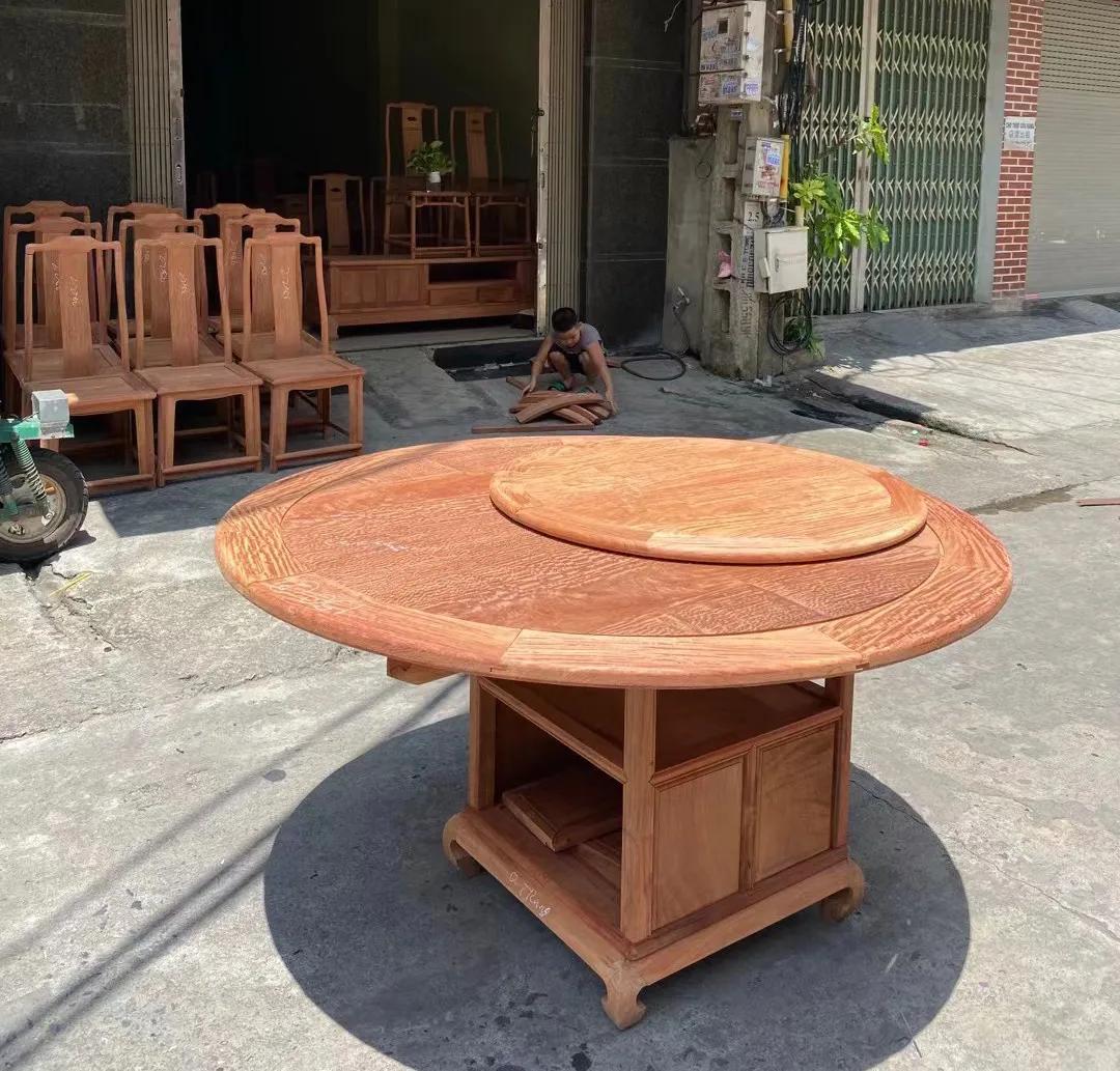 厦门缅甸花梨木餐桌种类,缅甸花梨圆餐桌