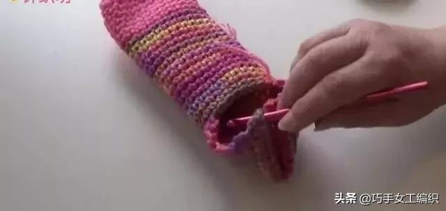 成人毛线长筒袜子的钩织教程,花边镂空蕾丝短袜防滑地板袜