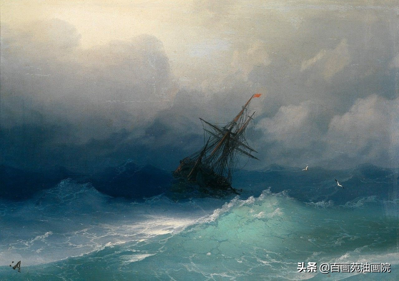 油画海怎么画,0基础油画教程画海