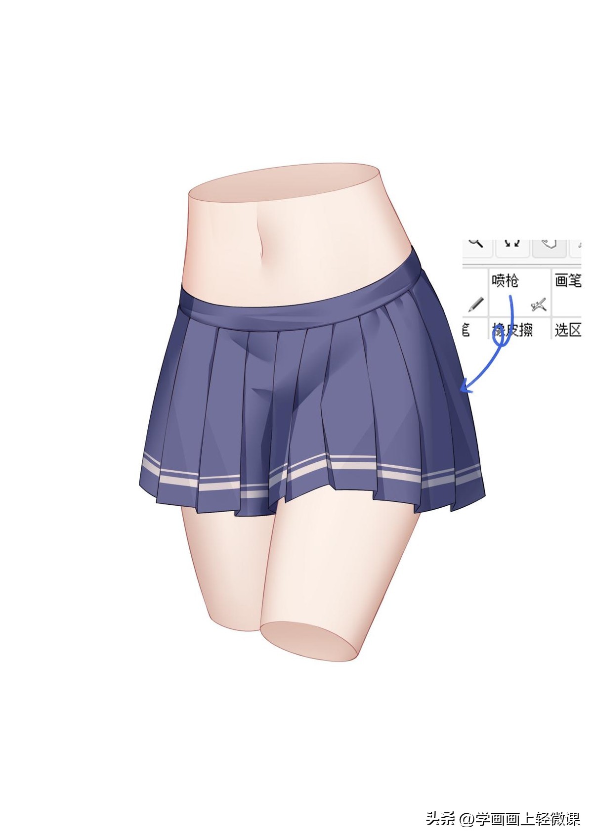 百褶裙画法步骤图,百褶裙画法步骤图解