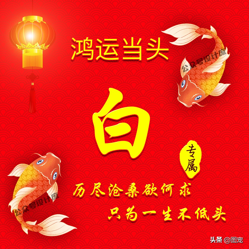 最火好看带字姓氏头像,姓氏头像大全鸿运当头