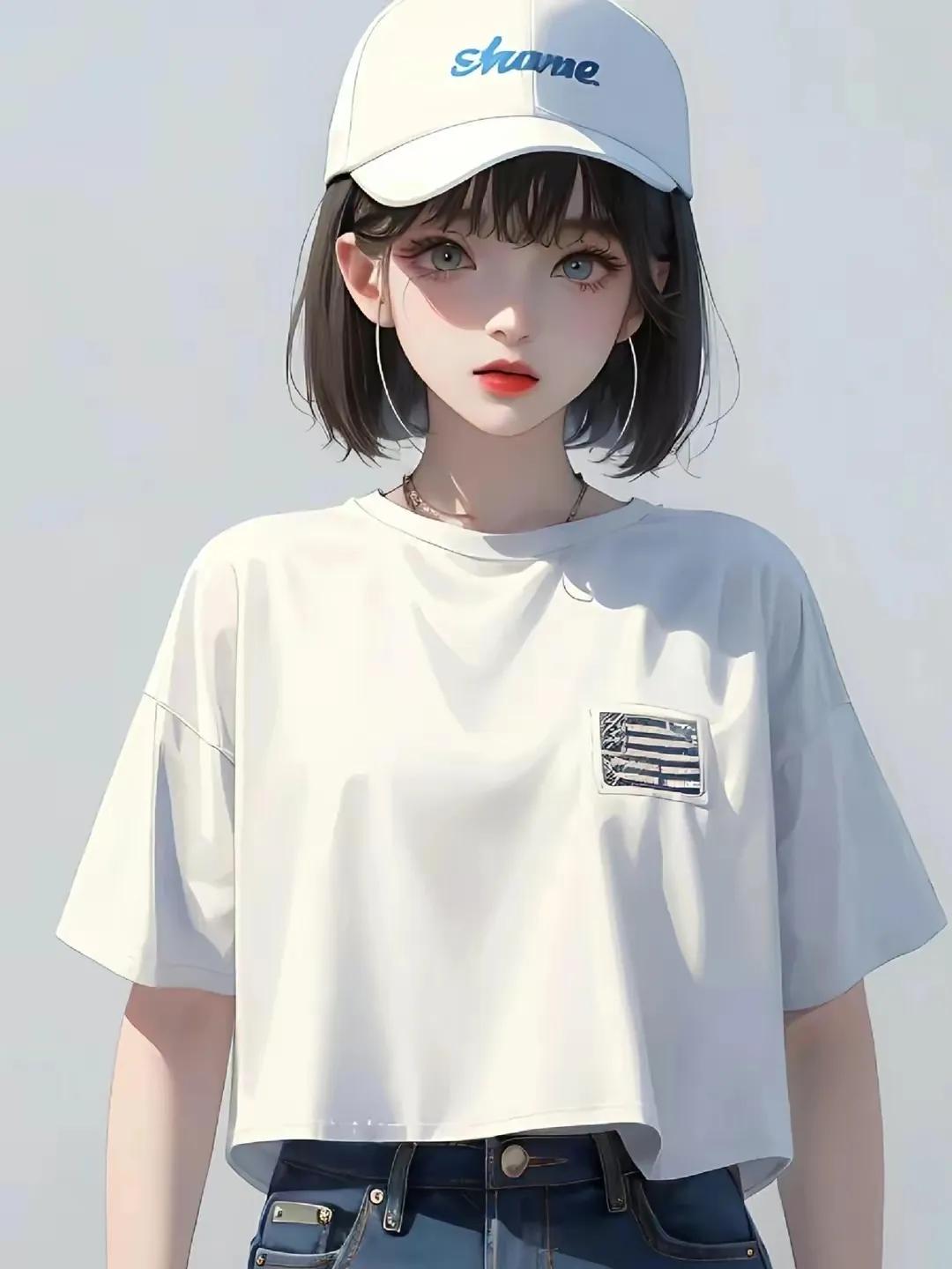 女生卡通头像简约气质短发,短发女人专用微信头像卡通