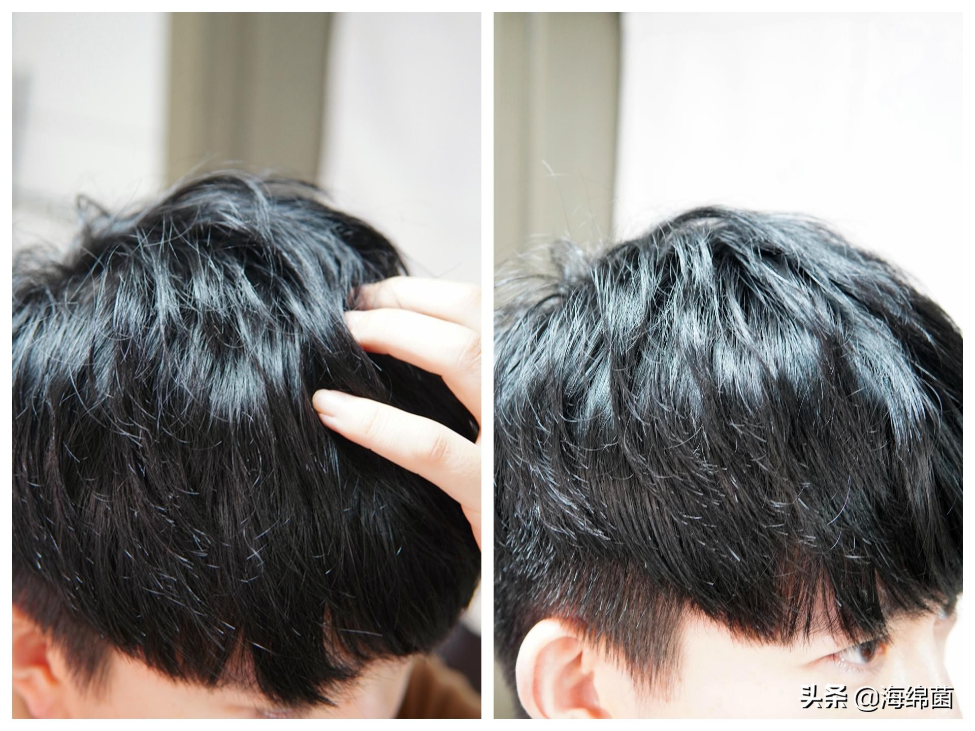 男士洗头控油蓬松,洗发吹干