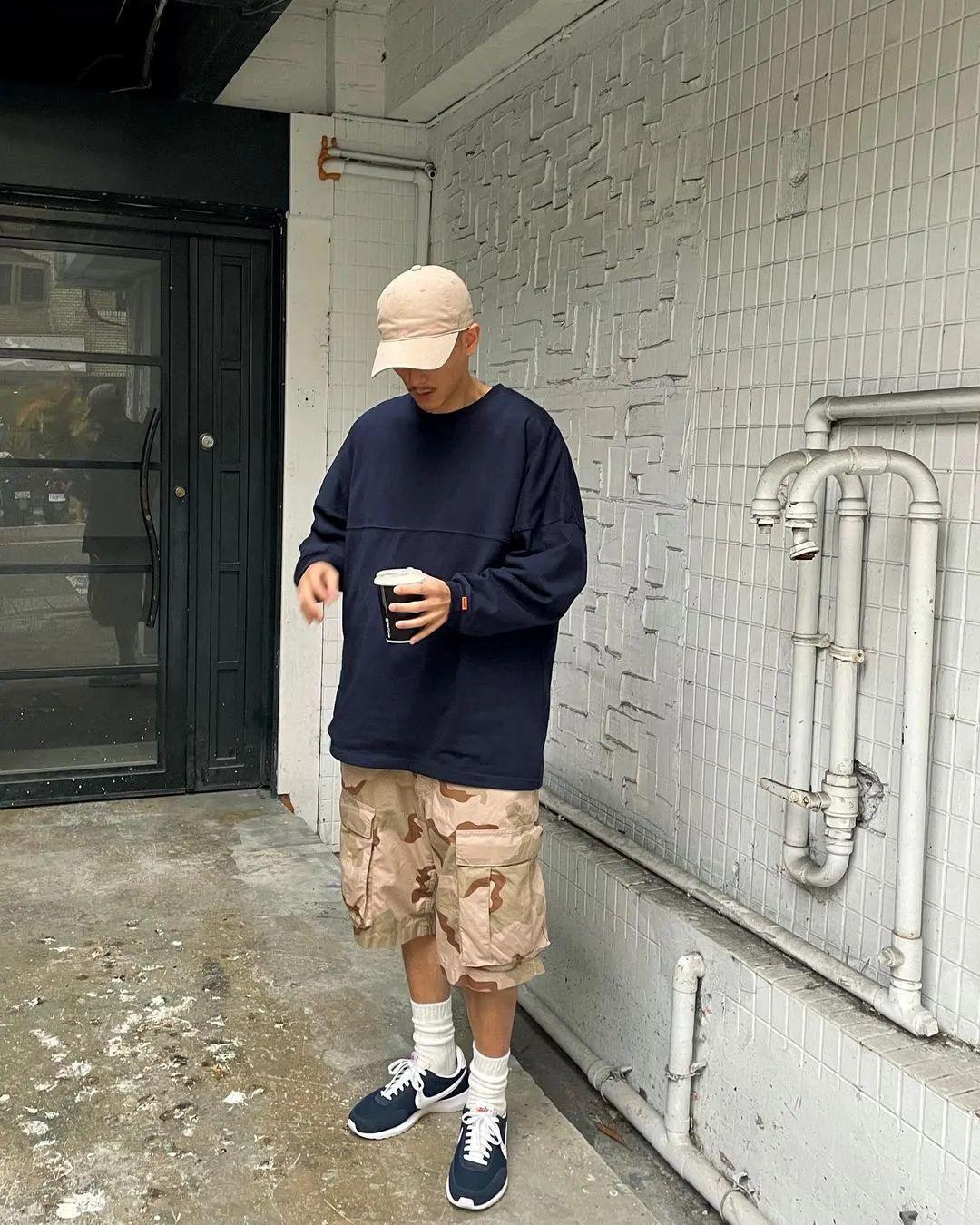 climaxvision迷彩工装短裤,男生工装短裤穿搭潮流夏季