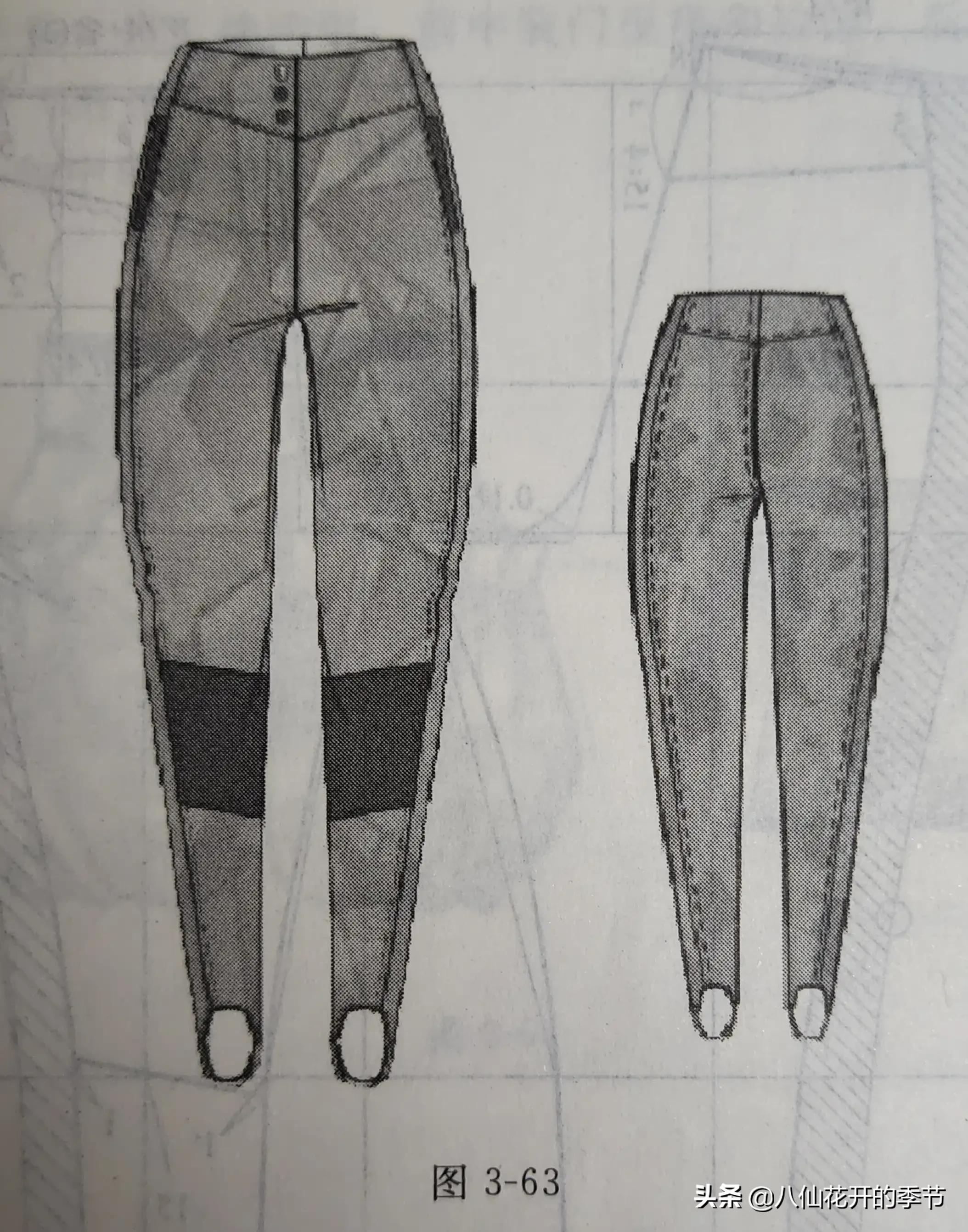 裤子的裁剪图结构分析,裤子的裁剪公式和图纸