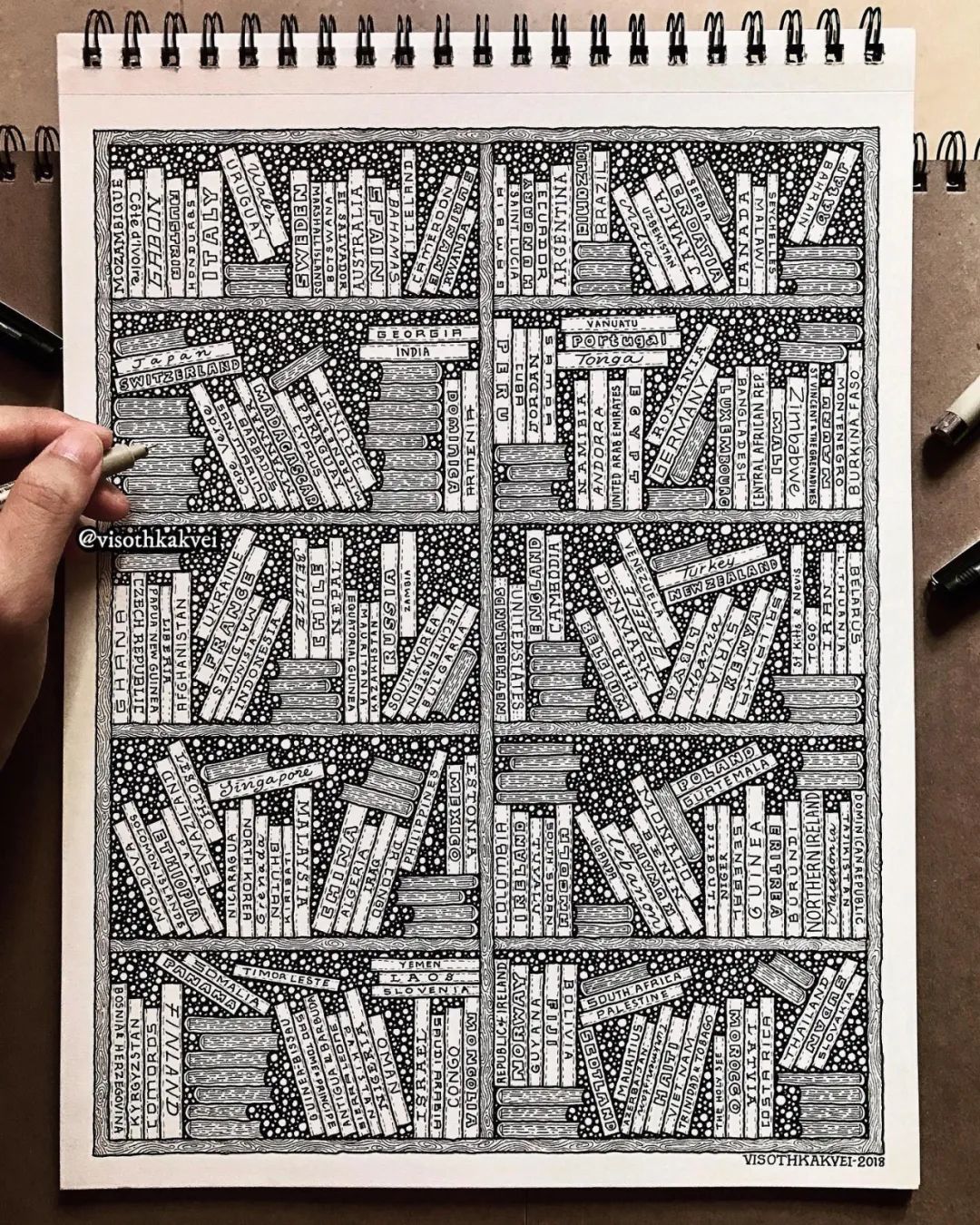 简单治愈强迫症画,让密集恐惧症非常难受的画