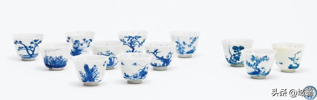 康熙官瓷十二花令杯欣赏,官窑康熙五彩十二花神杯价格