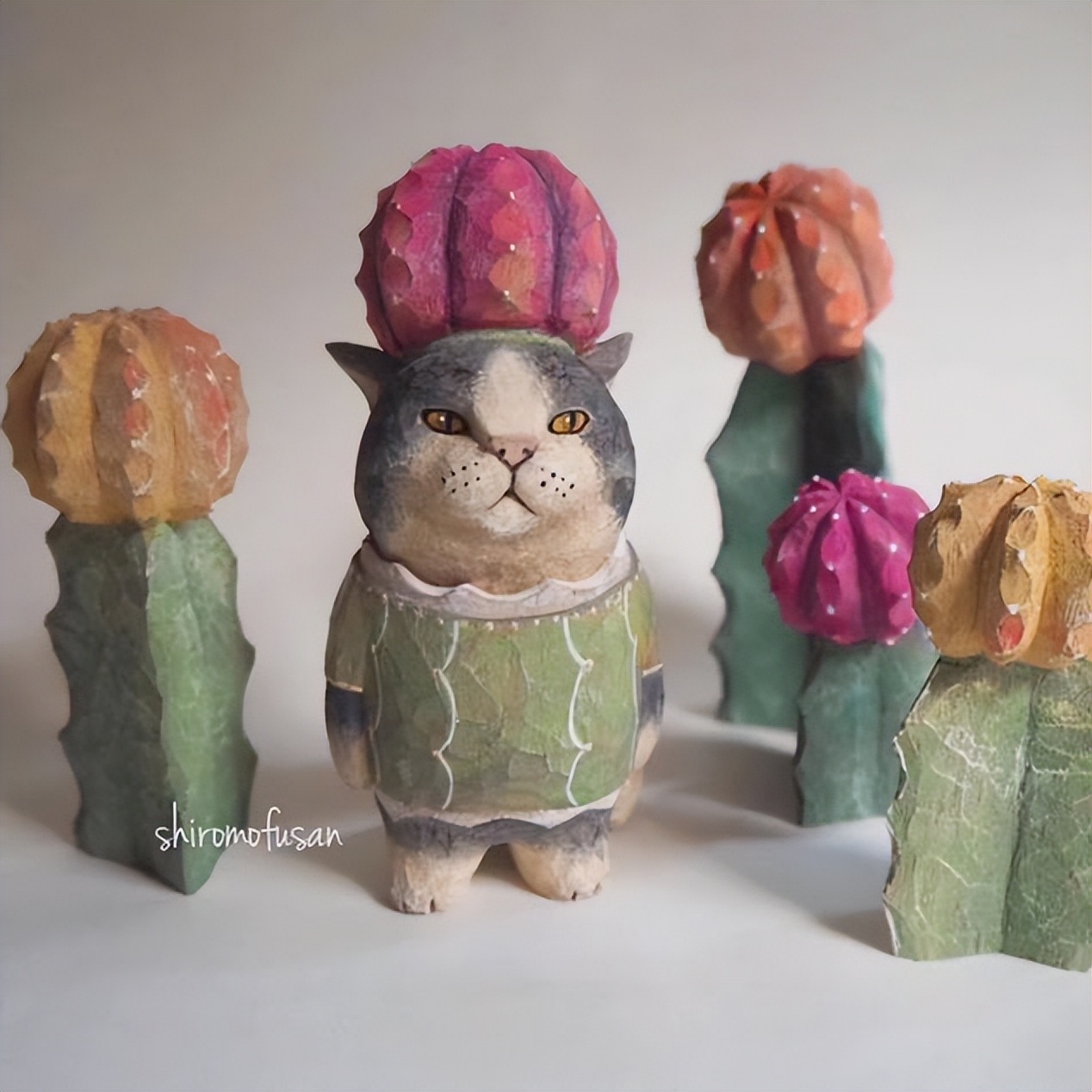 日本艺术家木雕猫,日本木雕猫