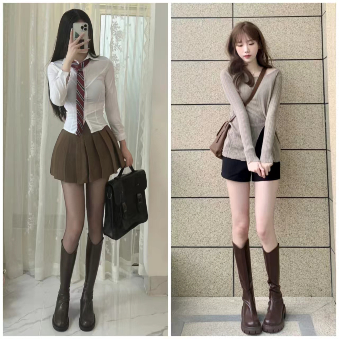 显高又显瘦的长筒靴,显瘦百搭又好看长筒宽靴