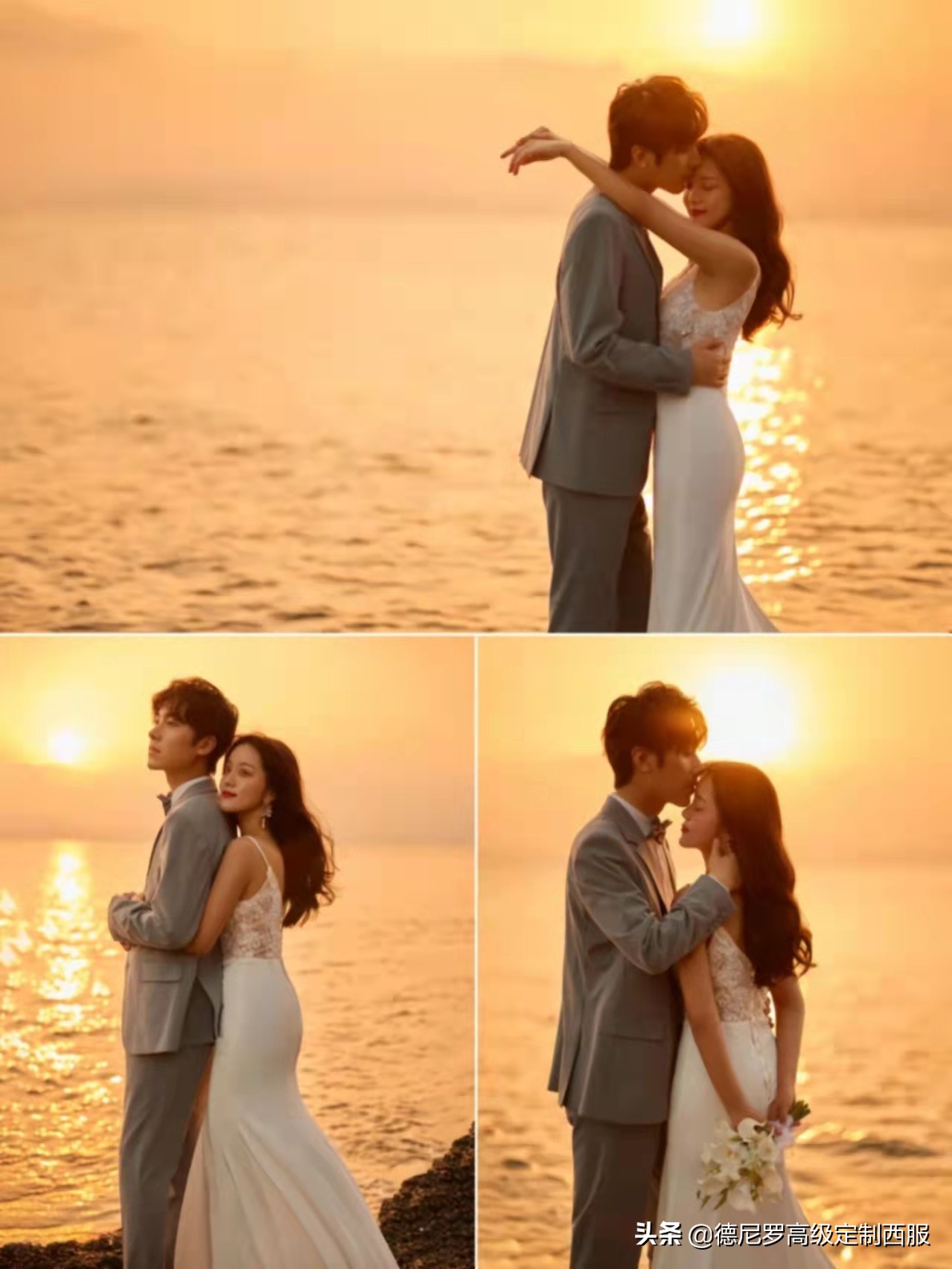 拍婚纱照的时候给你推荐西装,拍婚纱照送的定制西服套路