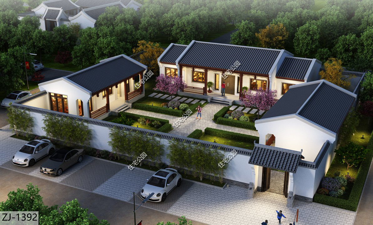 中式合院别墅4层仅280w,纯正中式合院220平带五房