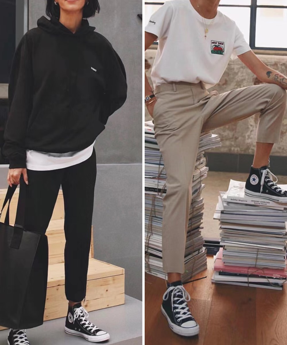 两款匡威各穿一只搭配好看吗,匡威鞋搭配什么裤子秋冬