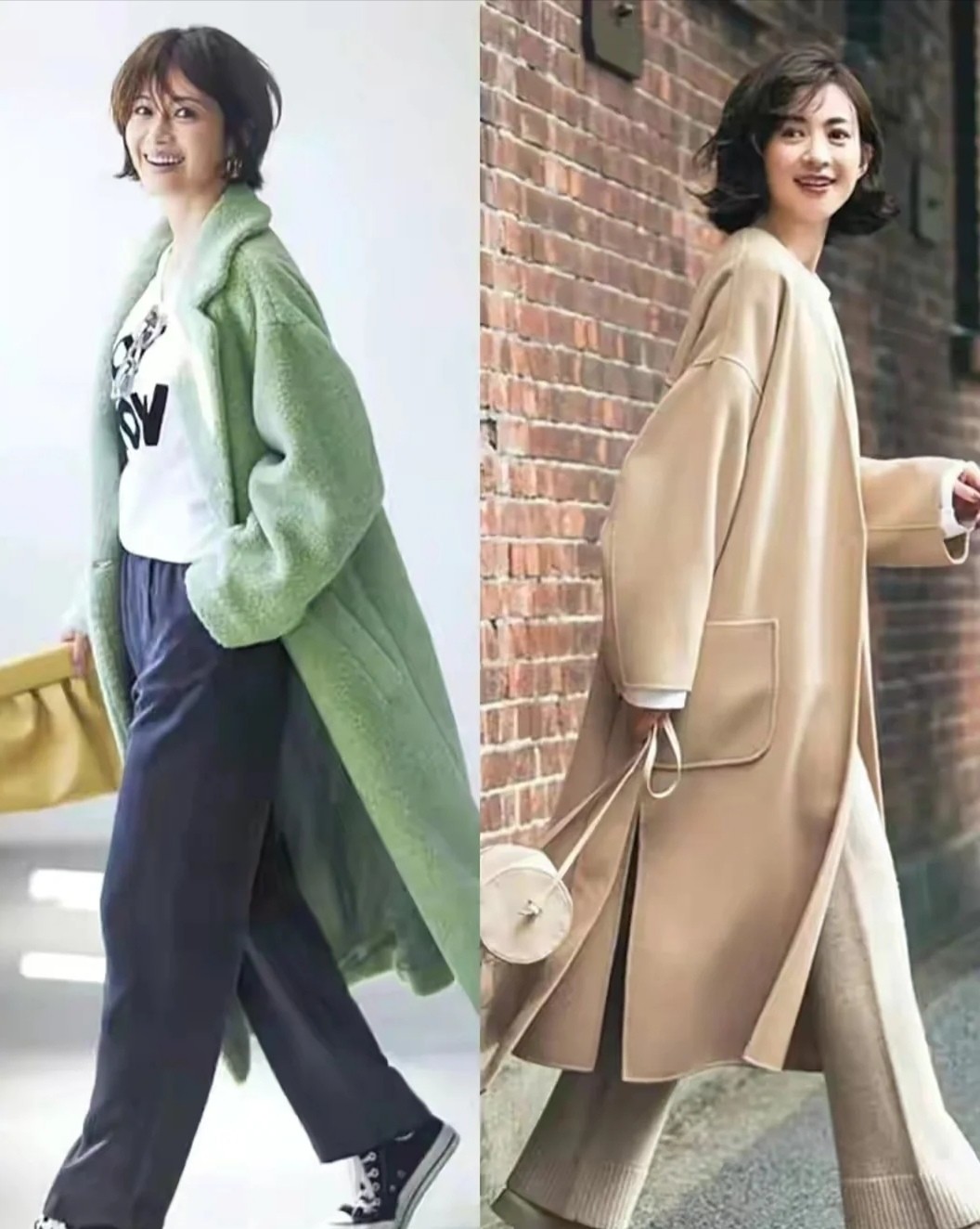 日常实用穿搭周一look气质大衣,日系柔美风格穿搭大衣