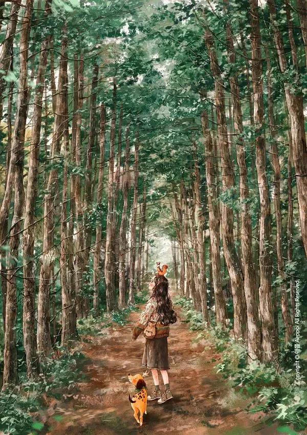 春日美景插画,春日节气插画