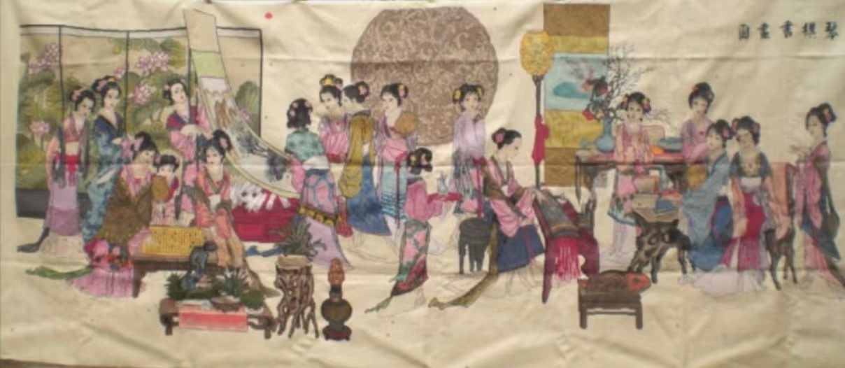 琴棋书画十字绣嘴巴绣法,琴棋书画十二金钗十字绣