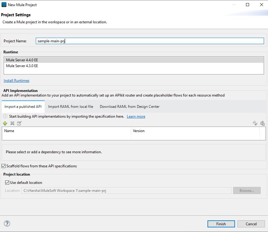 如何在Mule4中配置通用流程以重用通用功能