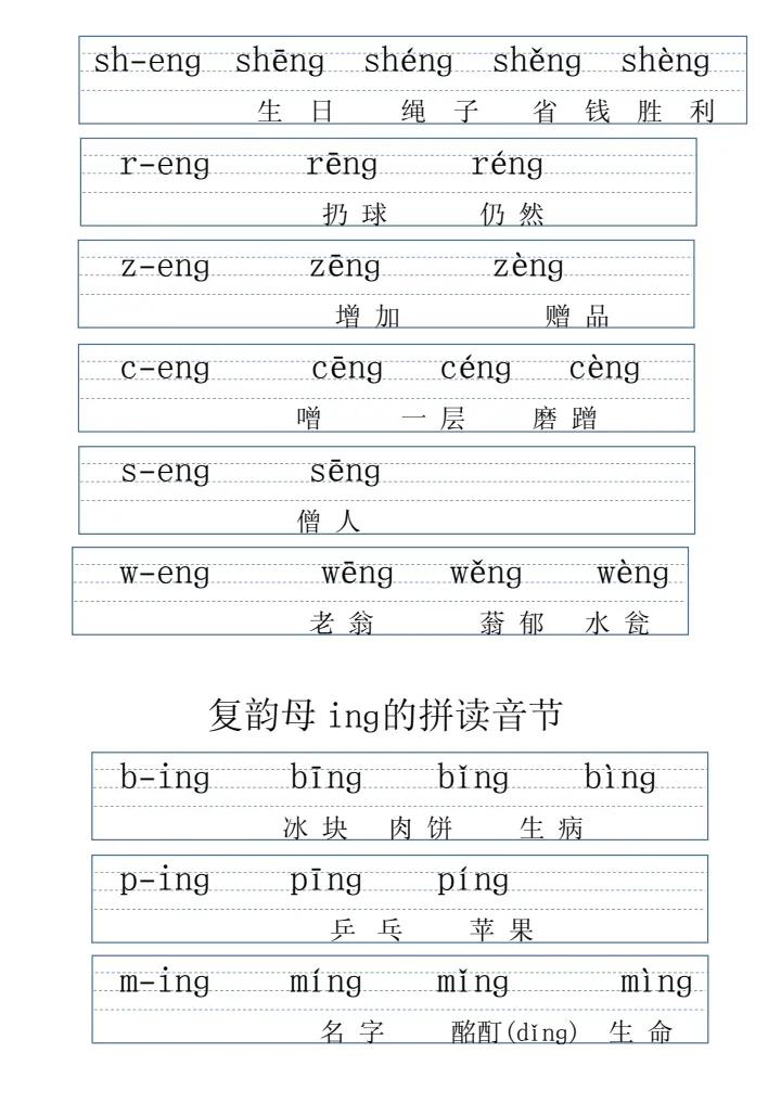拼音字母表带拼读的,拼音表图打印版