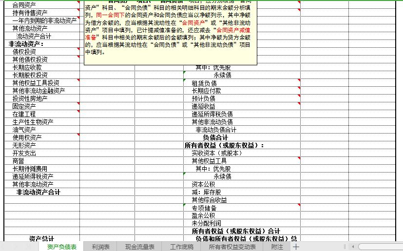会计报表利润表和资产负债表模板,财务报表现金流量表自动生成模板