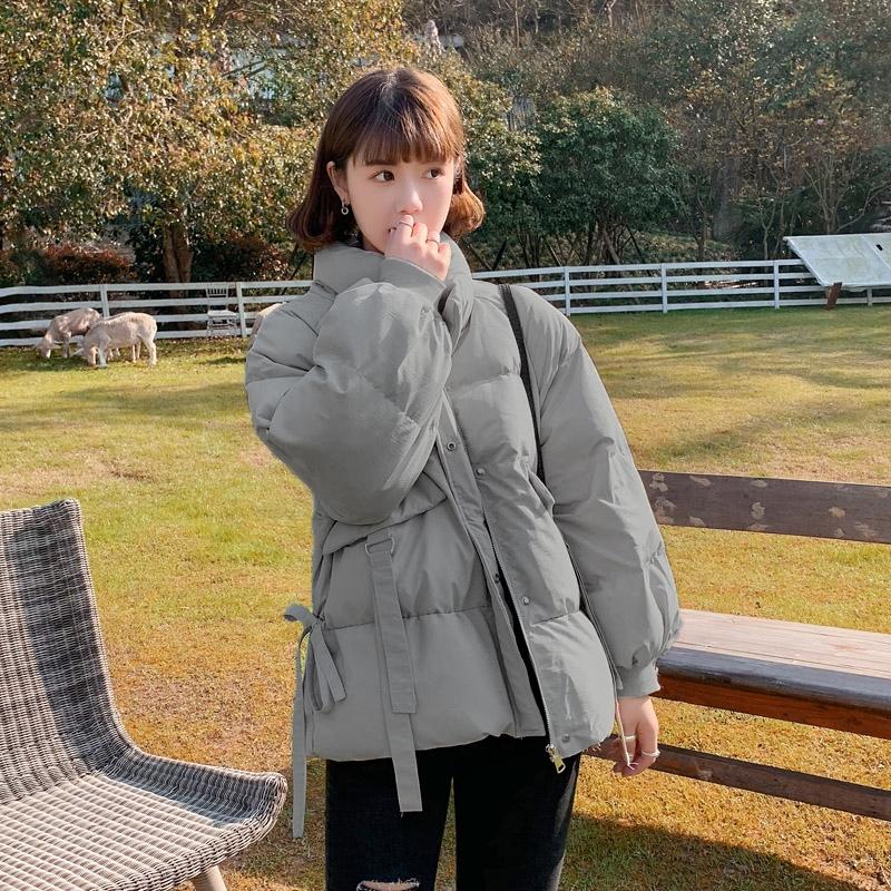 冬季棉服长款韩系穿搭,冬日棕色系两面穿棉服穿搭