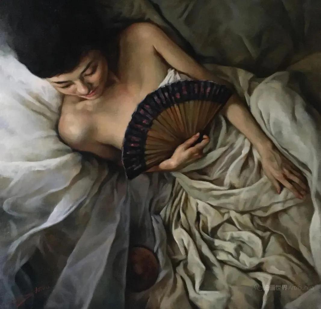 一幅很美的全是女孩子的油画,学院派油画欣赏女孩