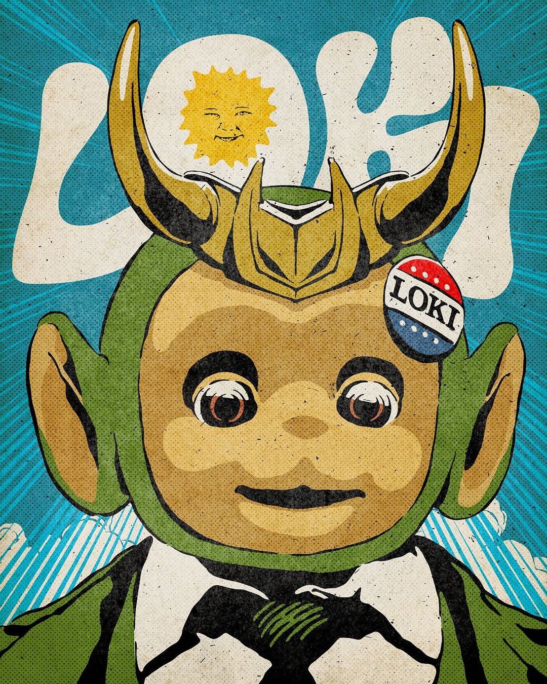 插画氛围感人物构图,复古美式波普插画