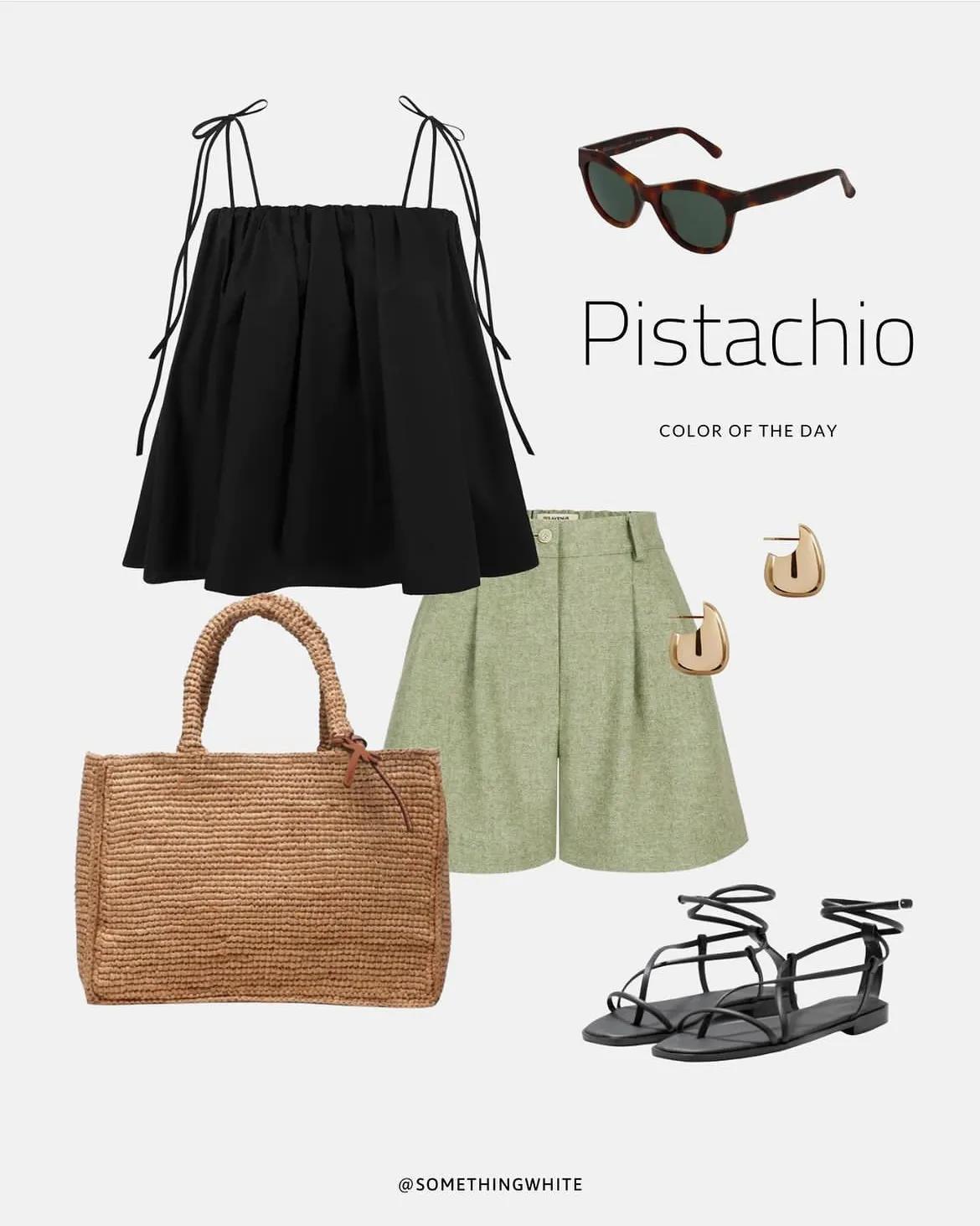 开心果绿颜色的衣服图片,开心果色衣服穿搭