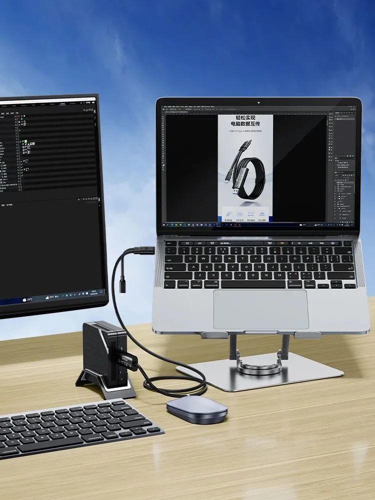 1套键鼠控制2台电脑1个屏幕,1套键盘鼠标控制2台电脑