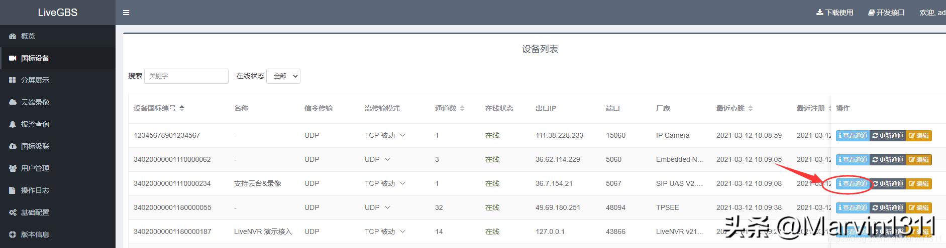 GB28181视频通道的直播流地址HLS/HTTP-FLV/WS-FLV/WebRTC/RTSP