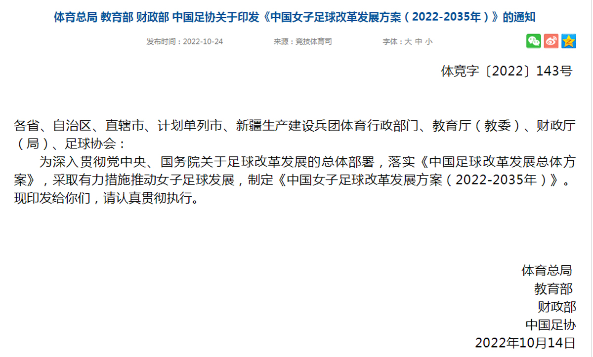 中国女子足球改革发展方案,2031年女足世界杯在哪里举行