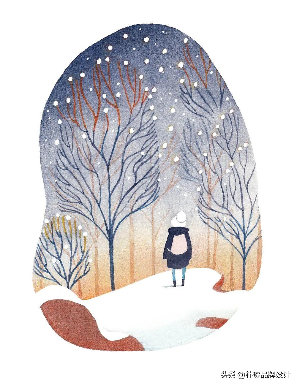 有深度意境的插画,如此清新淡雅的插画太有美感了