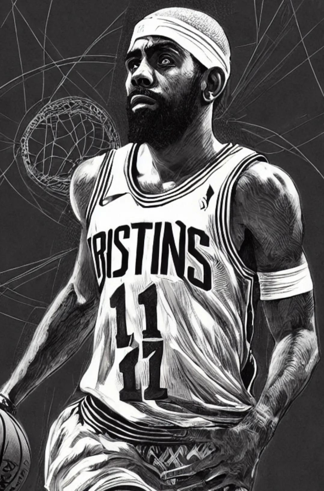 球星素描,球星的ai绘画