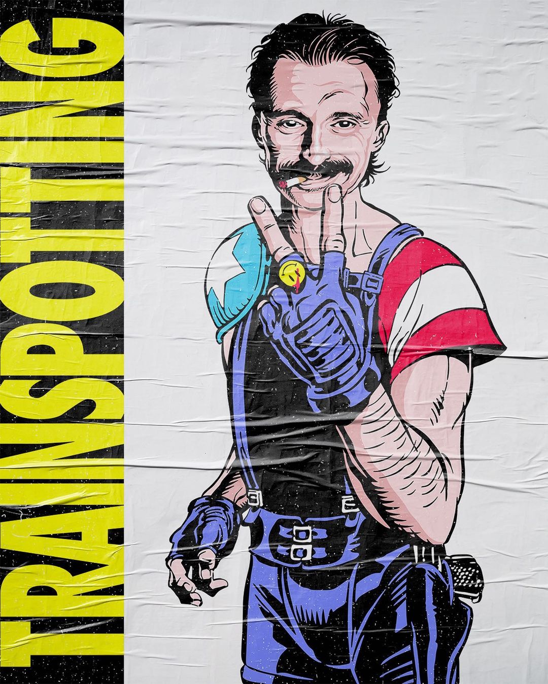 插画氛围感人物构图,复古美式波普插画