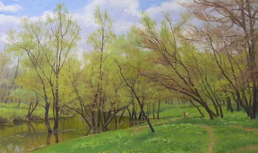 光影很强的油画风景,这油画太美了把光影画到了极致